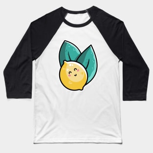 Kawaii Cute Lemon and Leaves Baseball T-Shirt